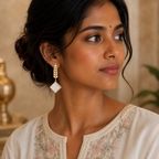 Ivory Leaf Drop Earrings