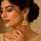 Floral Pearl Jhumkas
