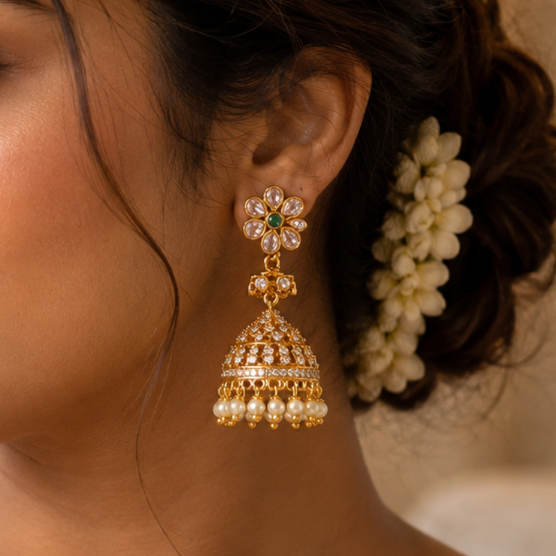 Lotus Flower Jhumka