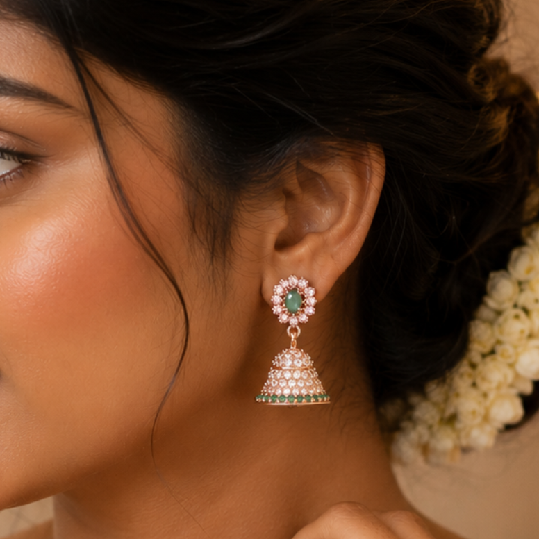 Crystal Stone Jhumka
