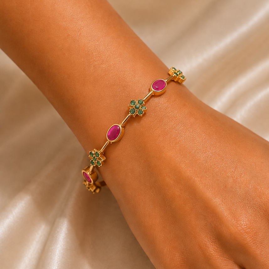 Ruby Blossom Bangles