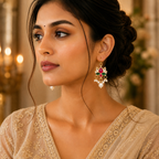 Lotus Pearl Kundan Drops