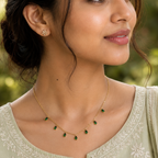 Emerald Dewdrop Anti-Tarnish Necklace
