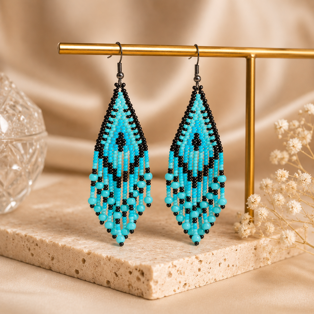 Turquoise Whisper Beaded Earrings