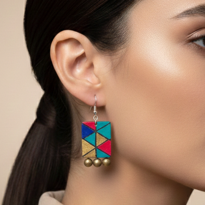 Multicolor Geometric Earrings