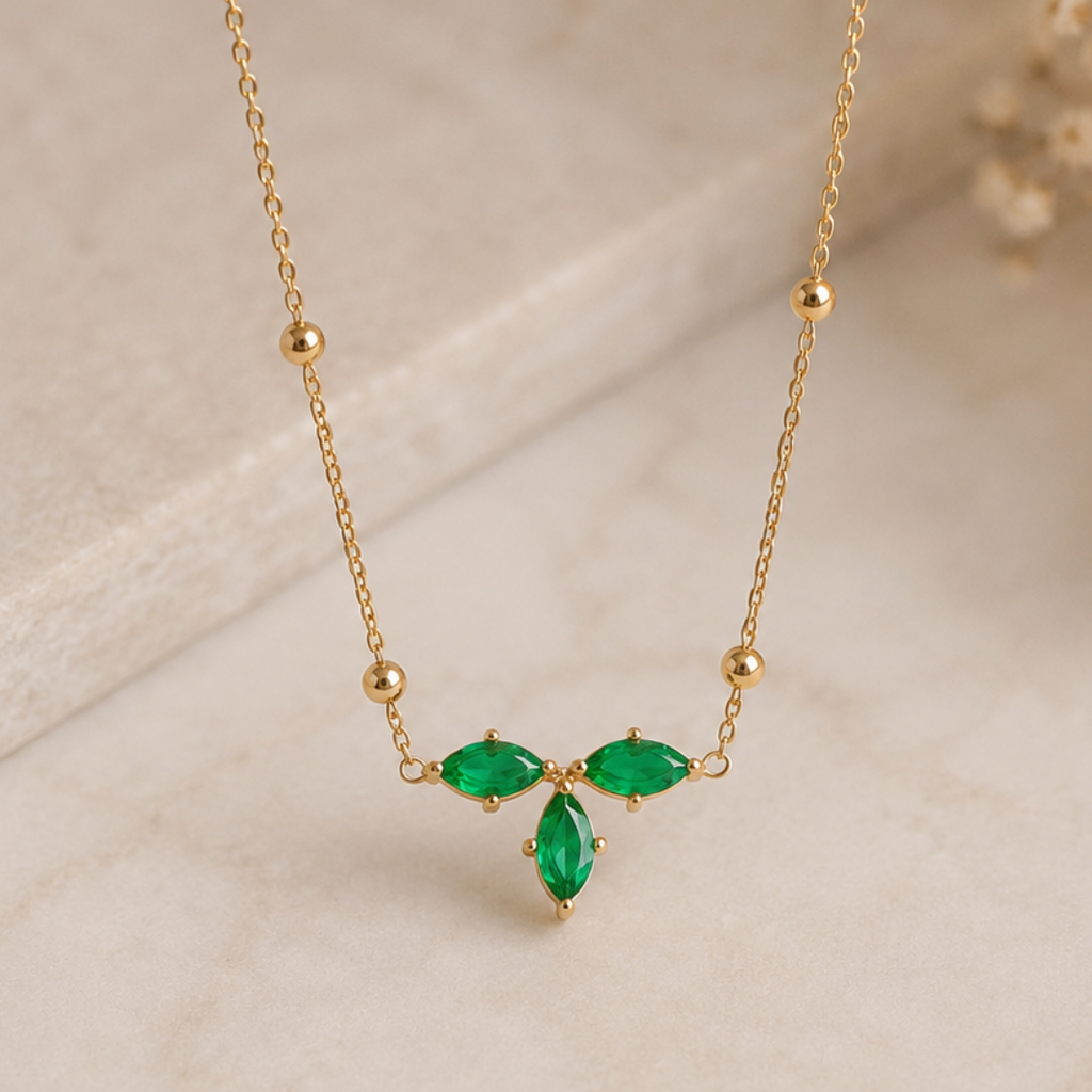 Emerald Leaf Necklace
