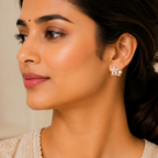 Pearl Bloom Floral Stud Earrings