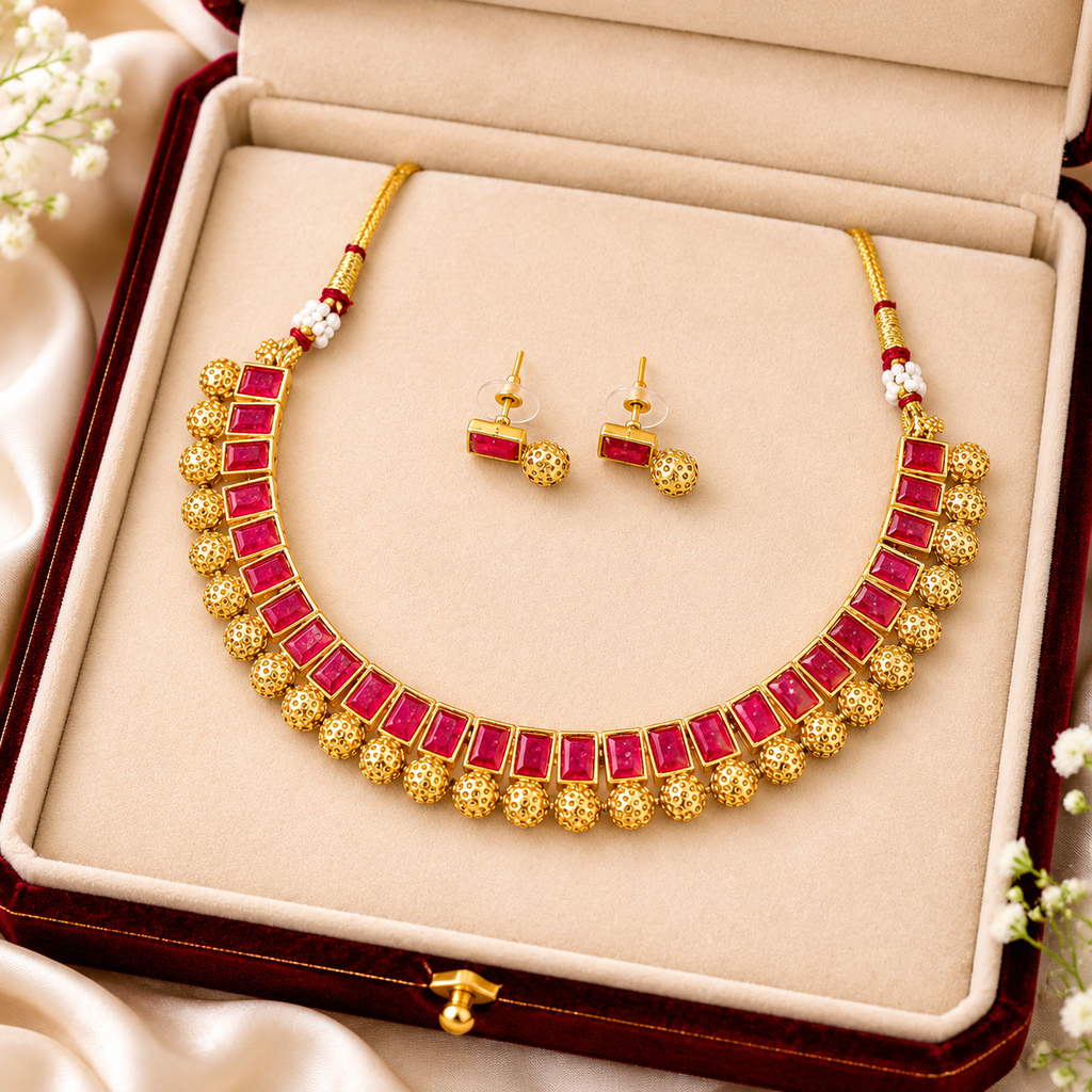 Ruby Temple Choker Set